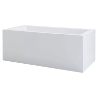 Rechteckwanne Lupor, 190 x 80 x 66 cm, weiß  Vorwand Eck links mit fugenloser Schürze