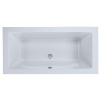 Rechteckwanne Lupor, 190 x 80 x 66 cm, weiß  Vorwand Eck links mit fugenloser Schürze