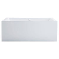 Freistehende Badewanne Rechteckwanne Lupor, 200 x 90 x 66 cm, weiß  mit fugenloser Schürze