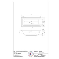 Freistehende Badewanne Rechteckwanne Lupor, 200 x 90 x 66 cm, weiß  mit fugenloser Schürze