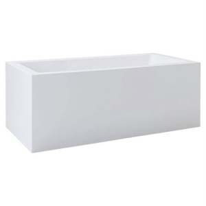 Rechteckwanne Lupor, 190 x 90 x 66 cm, weiß  Vorwand Eck mit fugenloser Schürze