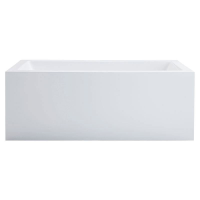 Freistehende Badewanne Rechteckwanne Lupor, 190 x 90 x 66 cm, weiß  mit fugenloser Schürze
