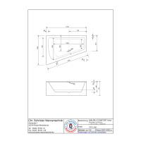Raumsparwanne Malibu Comfort, 170 x 125 x 60 cm, weiß  Ausführung links mit fugenloser Schürze