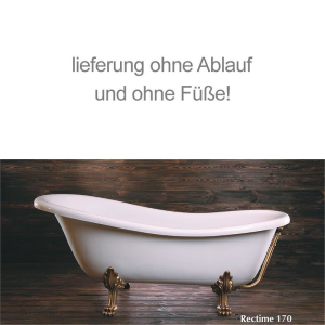 Retro Style Badewanne Rectime, 170 x 78 x 43 cm, weiß