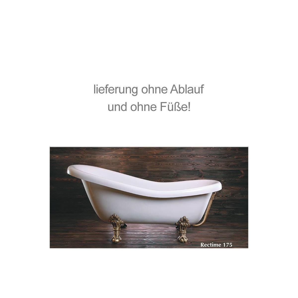 Retro Style Badewanne Rectime, 173 x 80  box