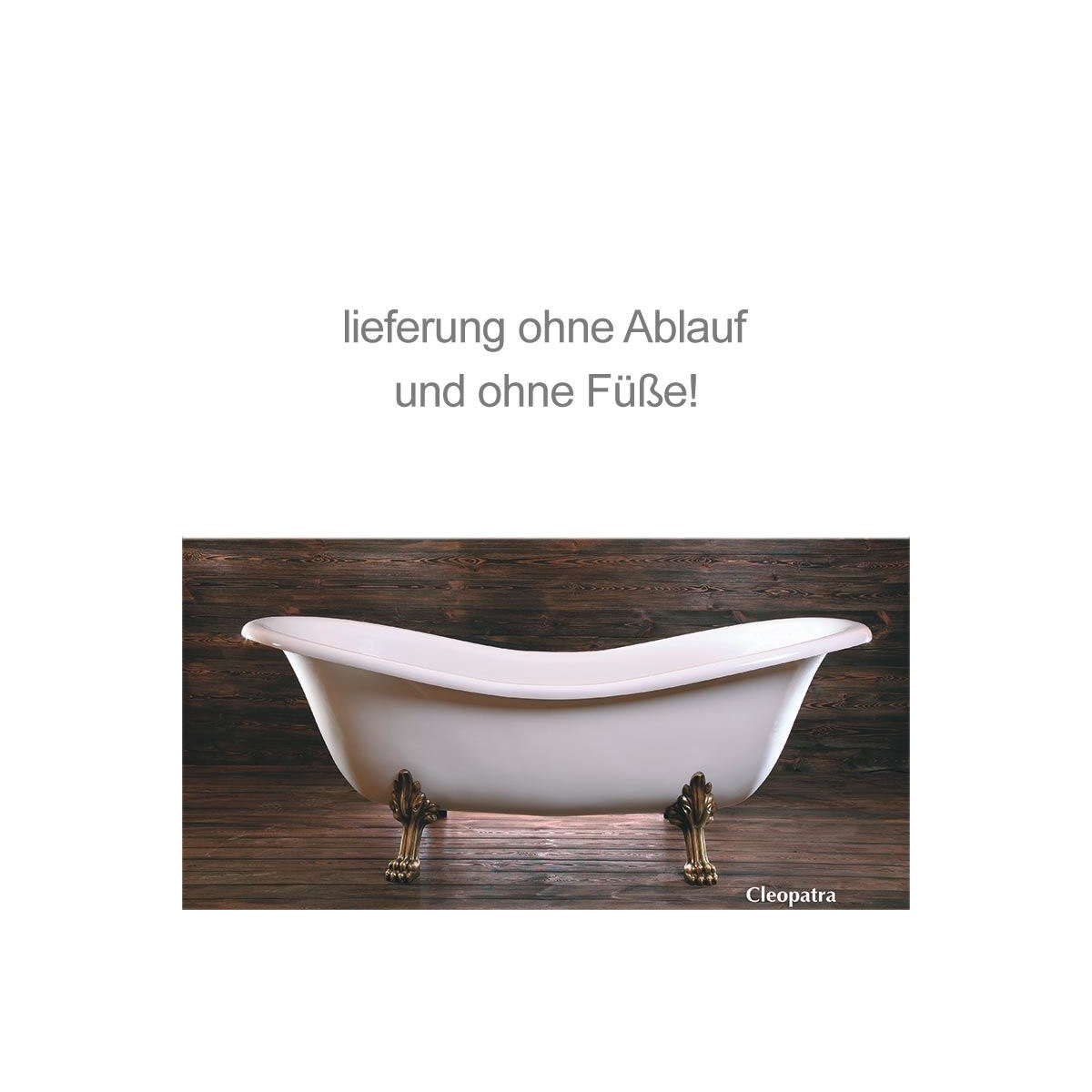 Retro Style Badewanne Cleopatra, 188 x 80 x 40 cm, wei&szlig