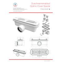 Duschwannenablauf Optimo Cover Spezial, waagerecht, passend für Slatestone Cover