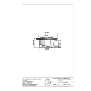 Dusch-Ablauf Optimo SlatstoneL Standard waagerecht, passend für Slatestone L