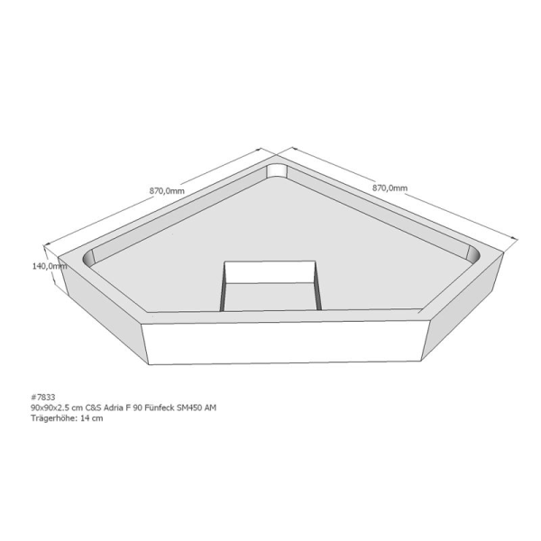Duschwannenträger für Adria F , 90 x 90 cm