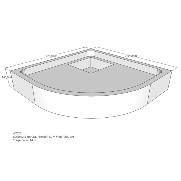 Duschwannenträger für Arenal R, 80 x 80 cm R50