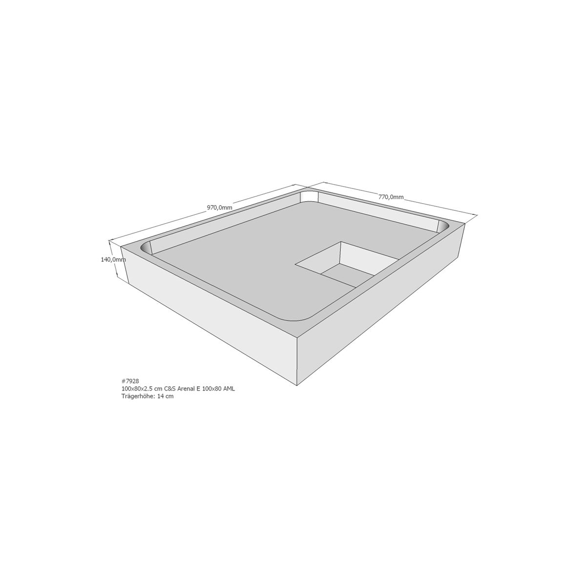 Duschwannenträger für Arenal E, 100 x 80 cm