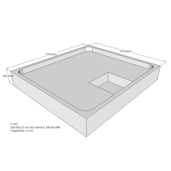 Duschwannenträger für Arenal E, 100 x 90 cm