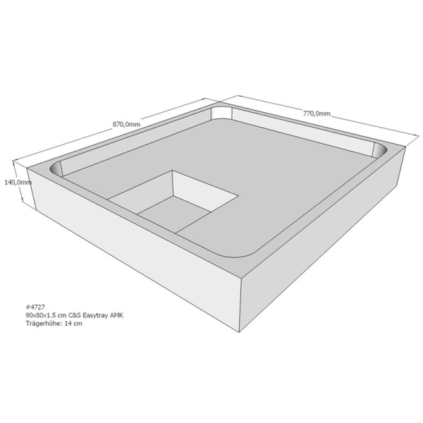 Duschwannenträger für Easytray E, 90 x 80 cm