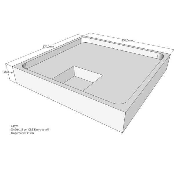 Duschwannenträger für Easytray E, 90 x 90 cm