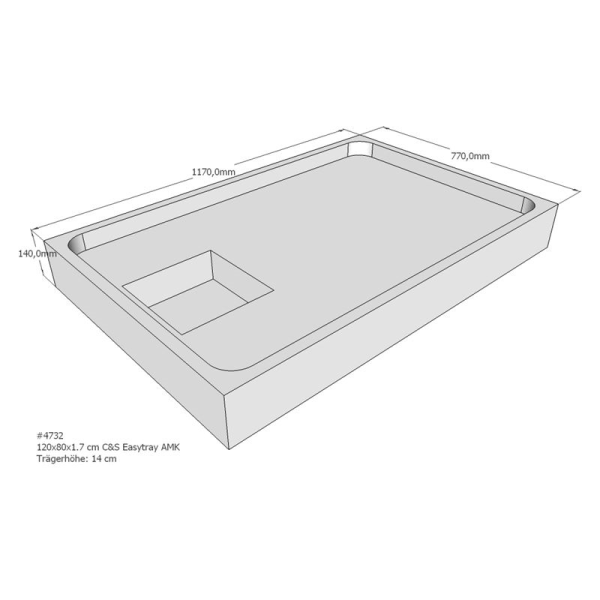 Duschwannenträger für Easytray E, 120 x 80 cm