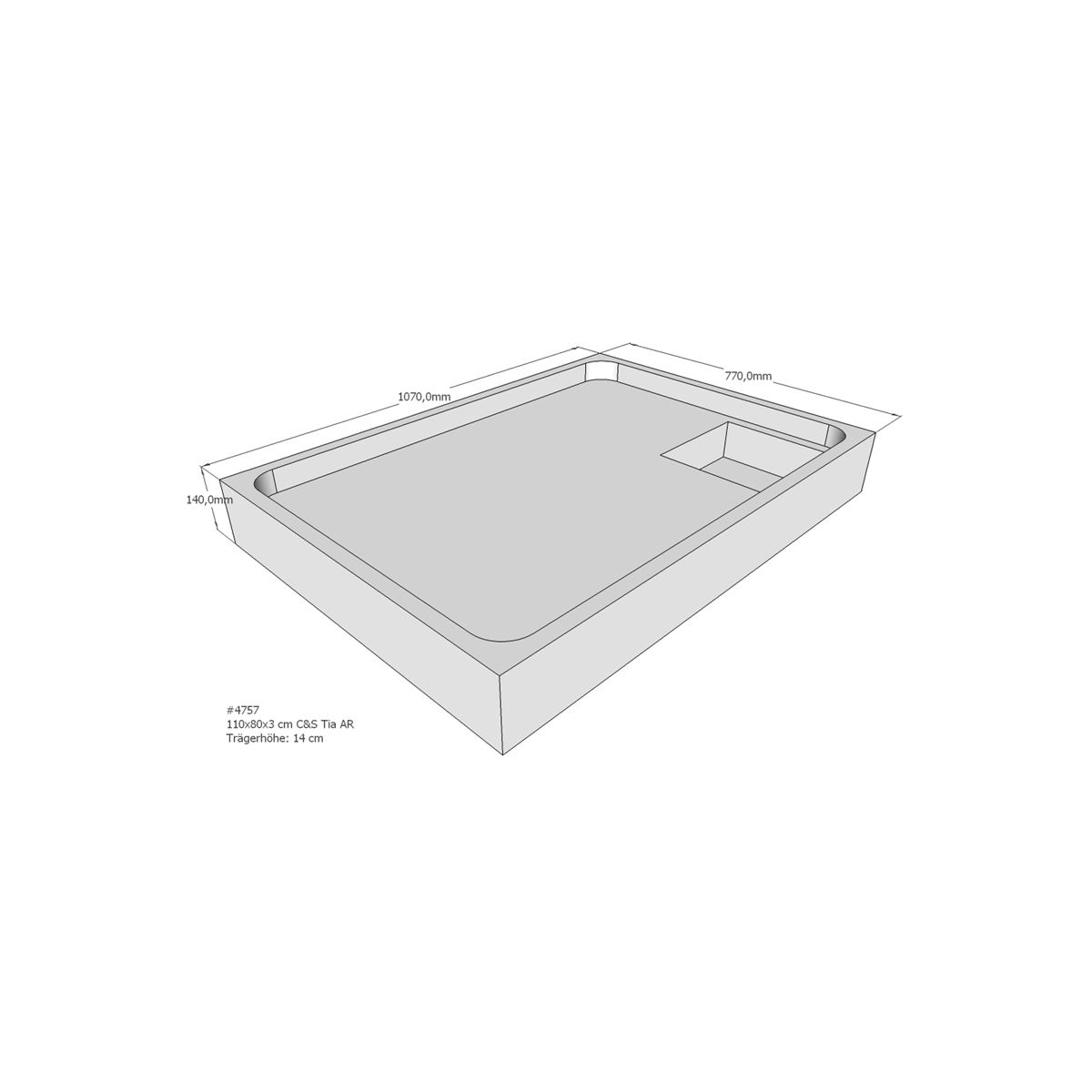Duschwannenträger für Tia E ,  box