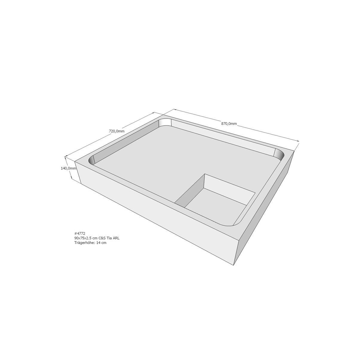 Duschwannenträger für Tia E ,  box