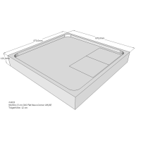 Duschwannenträger für Flat E, 90 x 90 cm