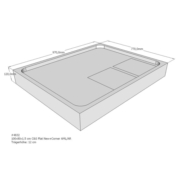 Duschwannenträger für Flat E, 100 x 80 cm