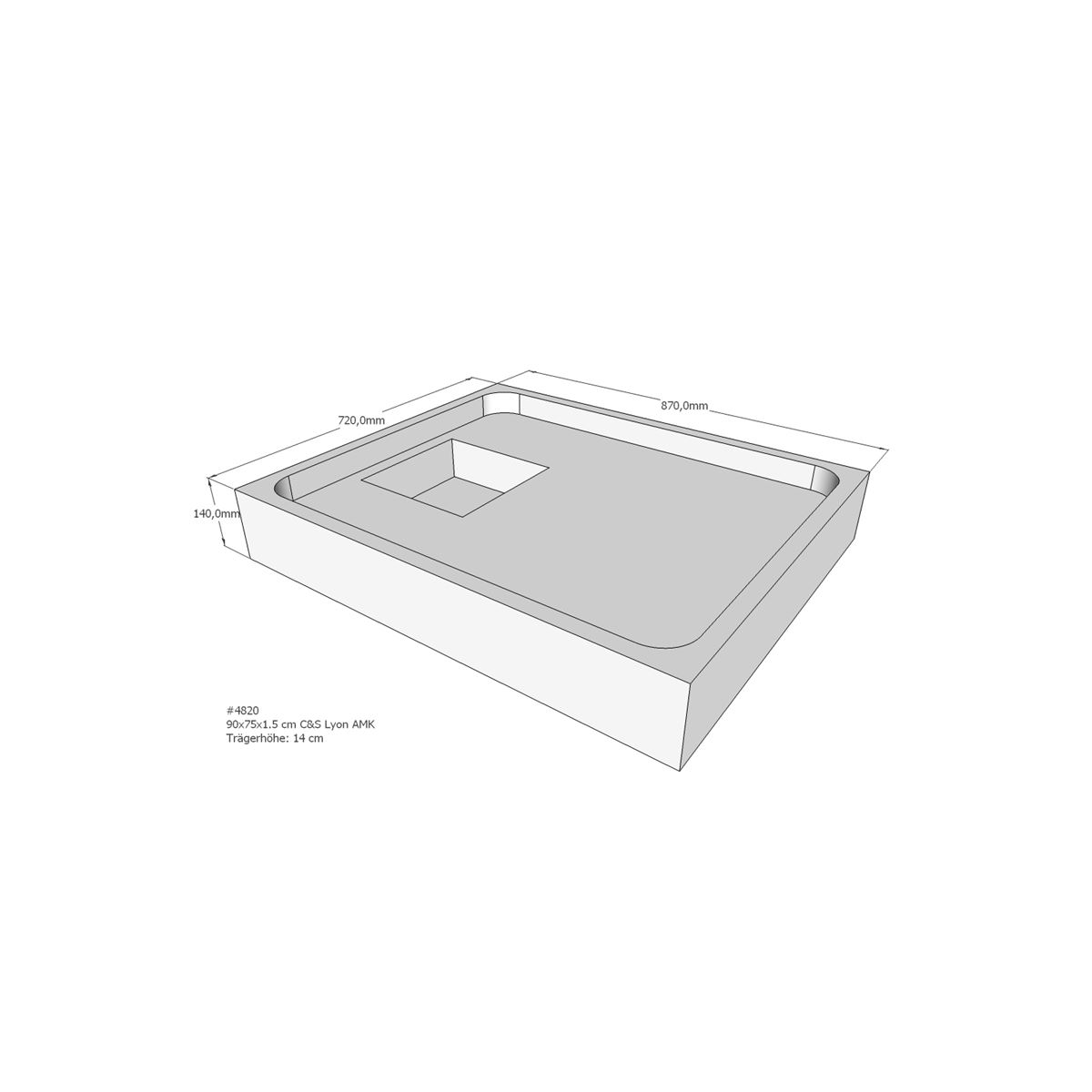 Duschwannenträger für Lyon E,  box