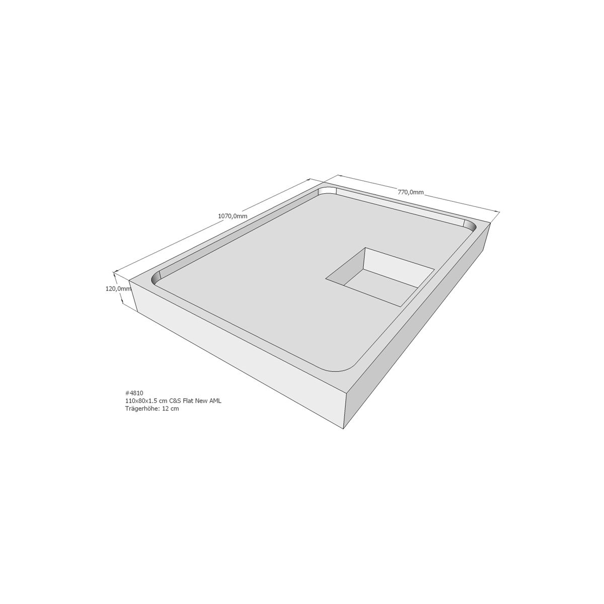 Duschwannenträger für Flat New box