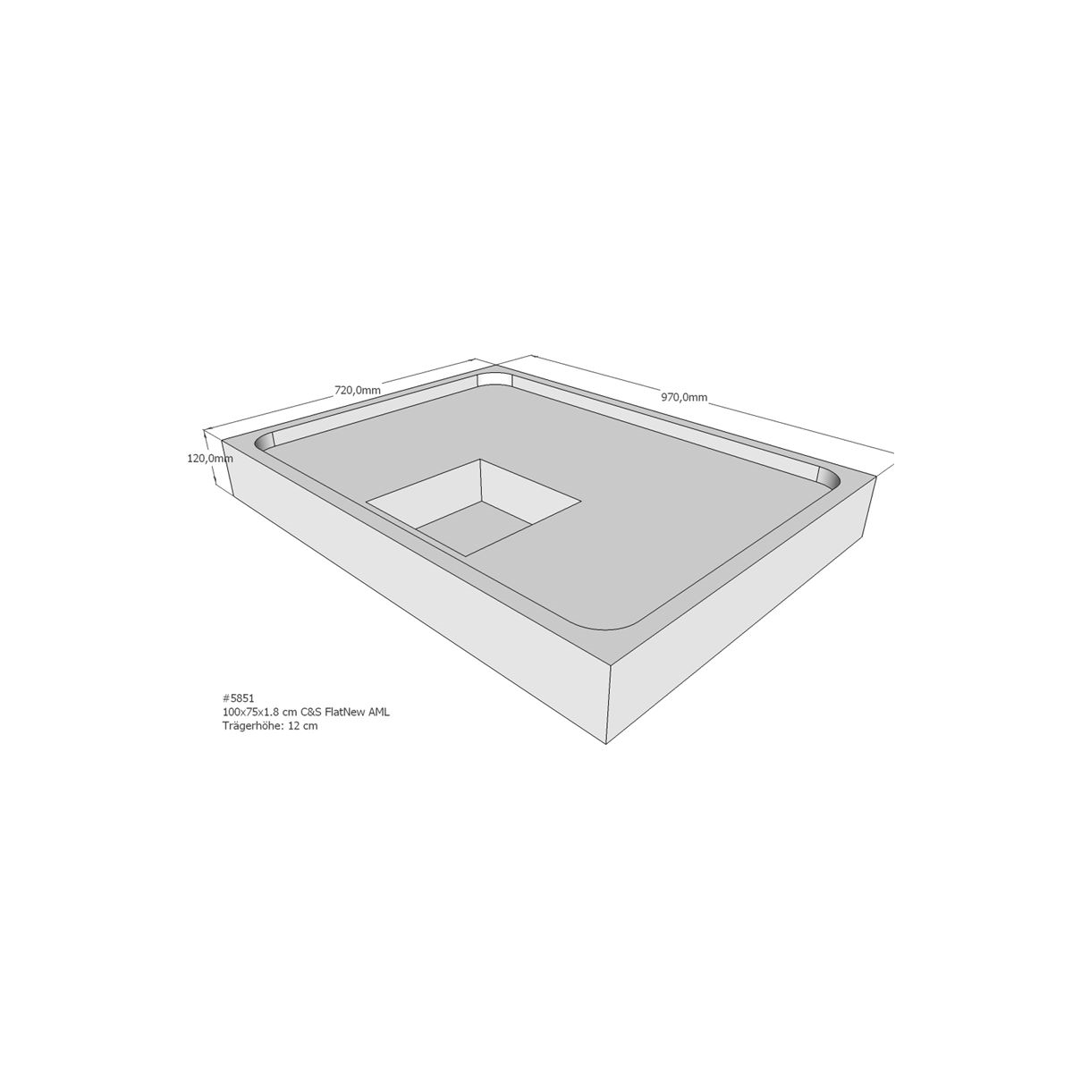 Duschwannenträger für Flat New E , 100 x 75 cm