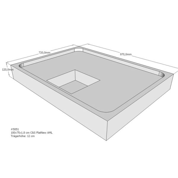 Duschwannenträger für Flat New E , 100 x 75 cm