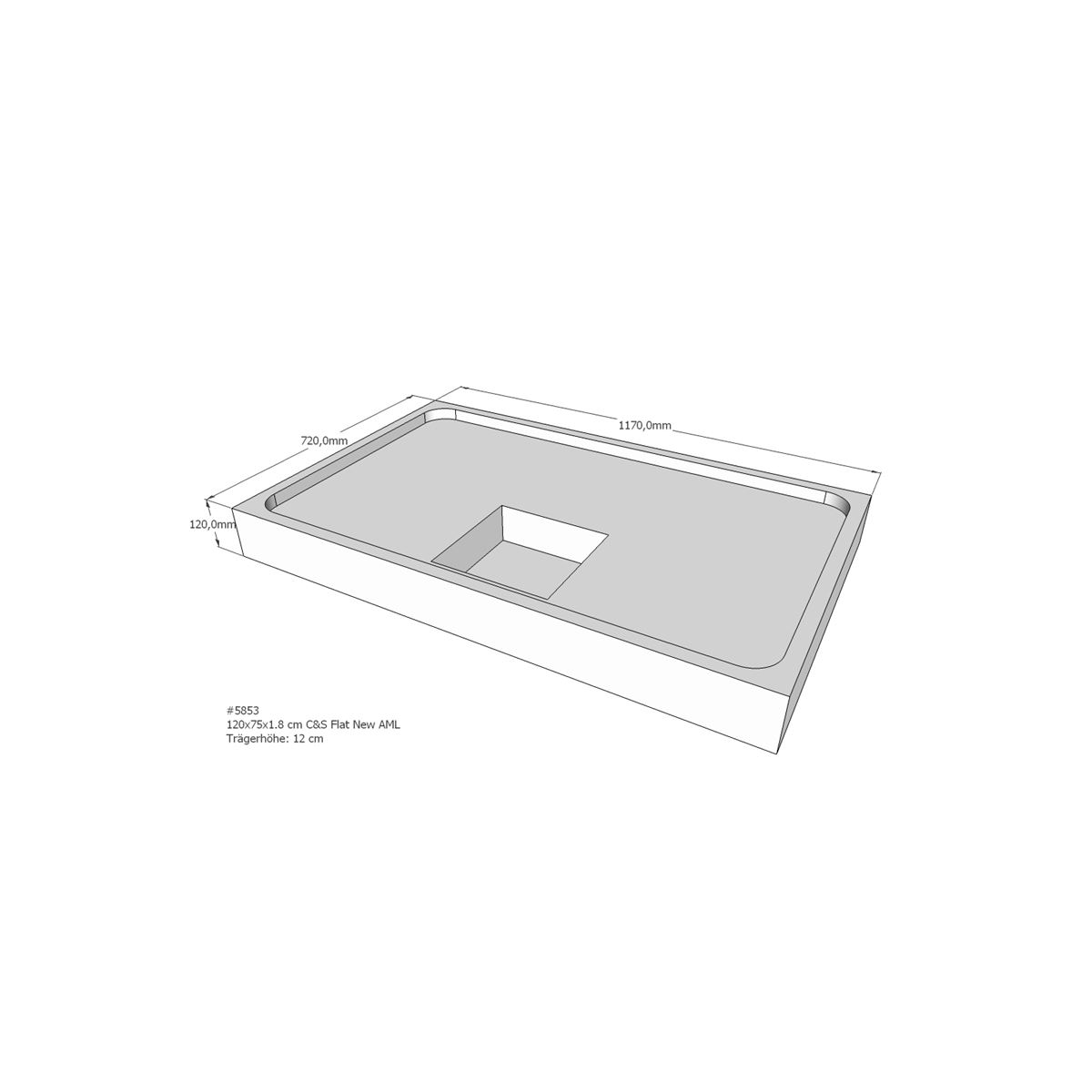 Duschwannenträger für Flat New E , 120 x 75 cm
