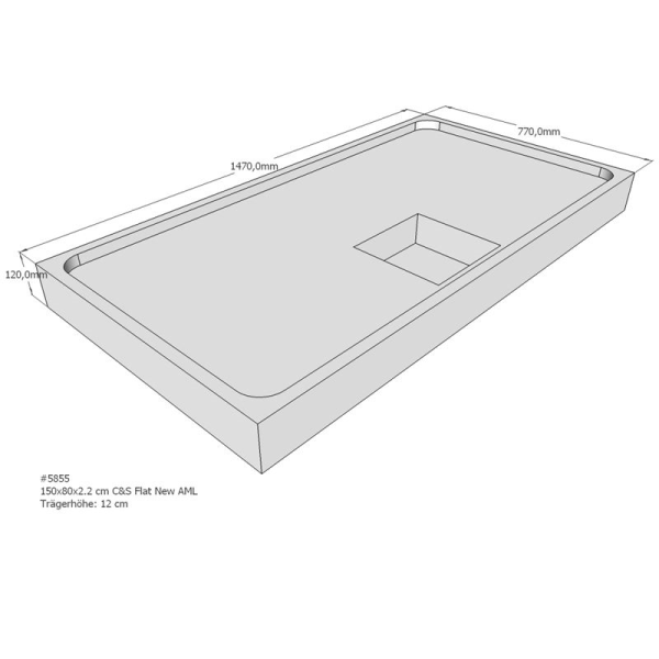 Duschwannenträger für Flat New E, 150 x 80 cm