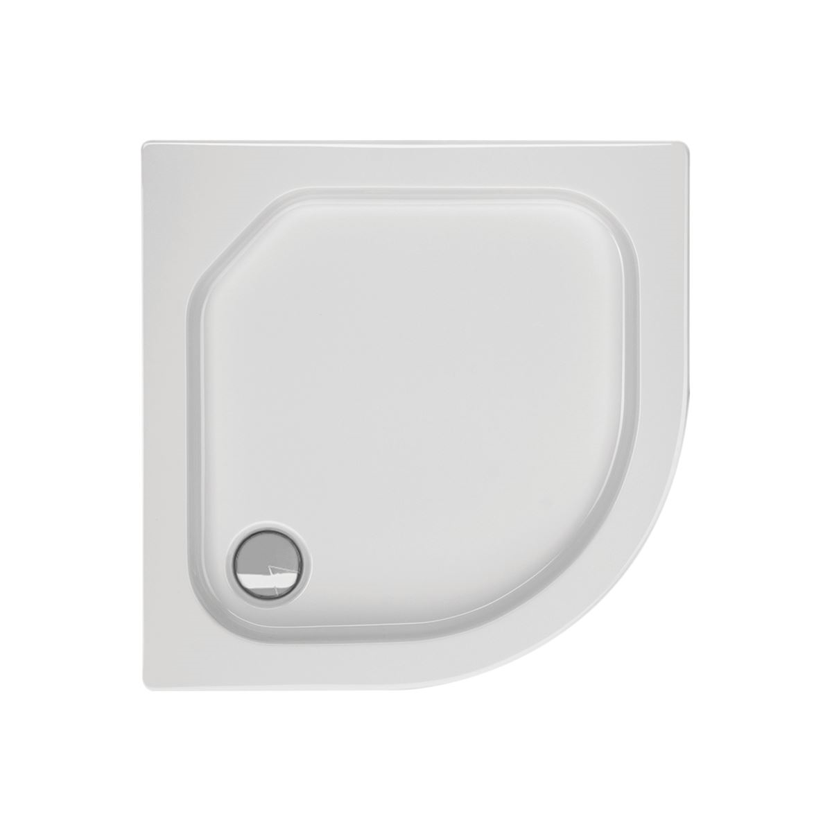 Viertelkreisduschwanne Tino R, 90 x 90 x 6,5 cm, weiß,
