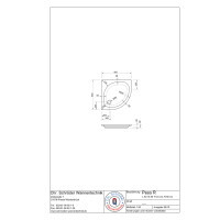 Viertelkreisduschwanne Peso R, 80 x 80 x 6,5 cm, weiß R55