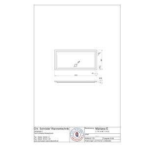 Rechteckduschwanne Mariana E, 170 x 80 x 4 cm, weiß