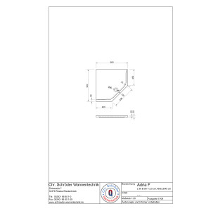 5-Eckduschwanne Adria F, 90 x 90 x 2,5 cm, weiß