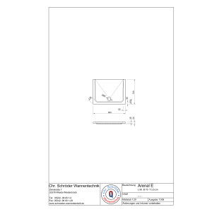 Rechteckduschwanne Arenal E, 90 x 70 x 2,5 cm, weiß