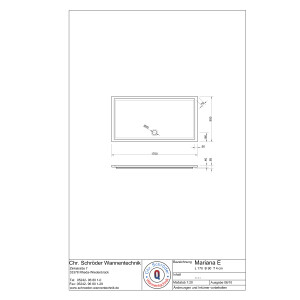 Rechteckduschwanne Mariana E, 170 x 90 x 4 cm, weiß
