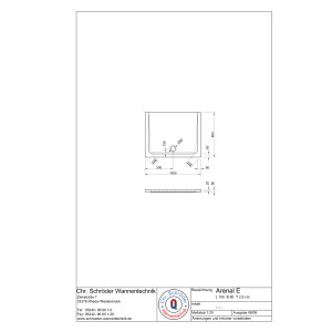 Rechteckduschwanne Arenal E, 100 x 80 x 2,5 cm, weiß, inkl. CS-Finish-Dichtsystem