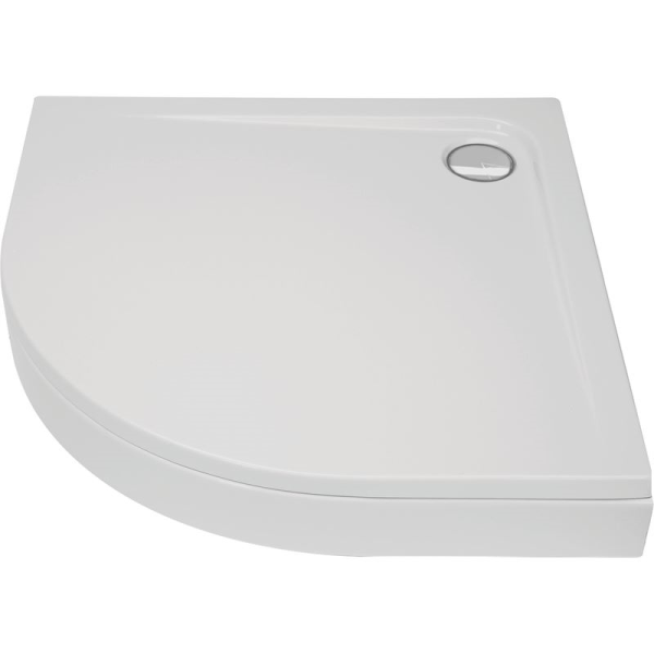 Viertelkreisduschwanne Arenal R, 90 x 90 x 2,5 cm, weiß inkl. Schürze und Stellfüße, Bauhöhe 14 cm