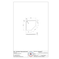 5-Eckduschwanne Arenal F, 100 x 100 x 2,5 cm, weiß