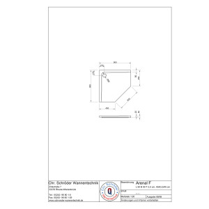 5-Eckduschwanne Arenal F, 90 x 90 x 2,5 cm, weiß  inkl. CS-Finish-Dichtsystem