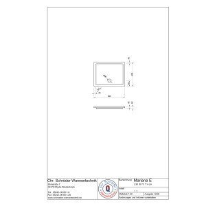 Rechteckduschwanne Mariana E, 90 x 70 x 4 cm, weiß