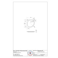 Viertelkreisduschwanne Ravenna R, 80 x 80 x 3,5 cm, weiß R50