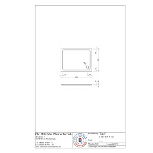 Rechteckduschwanne Tia Plus E, 120 x 90 x 3 cm, weiß