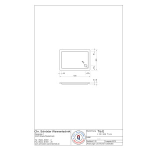 Rechteckduschwanne Tia Plus E, 120 x 80 x 3 cm, weiß