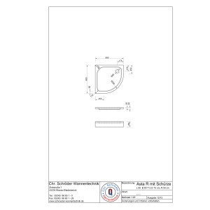 Schürze für Viertelkreisduschwanne Asta, 80 x 80 x 2,5 cm, weiß R55