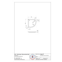 Viertelkreisduschwanne Asta R, 80 x 80 x 2,5 cm, weiß R55