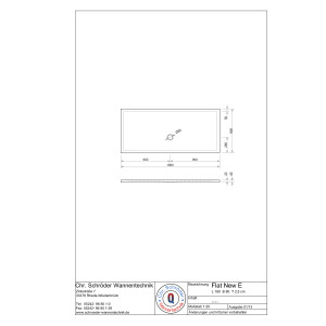 Rechteckduschwanne Flat New E, 180 x 80 x 2,5 cm, weiß