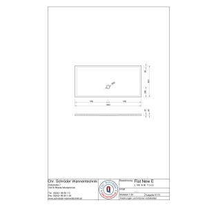 Rechteckduschwanne Flat New E, 190 x 90 x 3 cm, weiß, inkl. CS-Finish-Dichtsystem