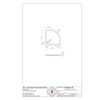 Viertelkreisduschwanne Ramera R, 90 x 90 x 2 cm, weiß R55