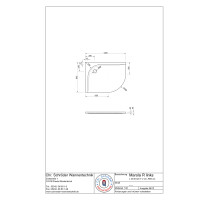 Viertelkreisduschwanne Marola R, 90 x 120 x 2 cm, weiß R55