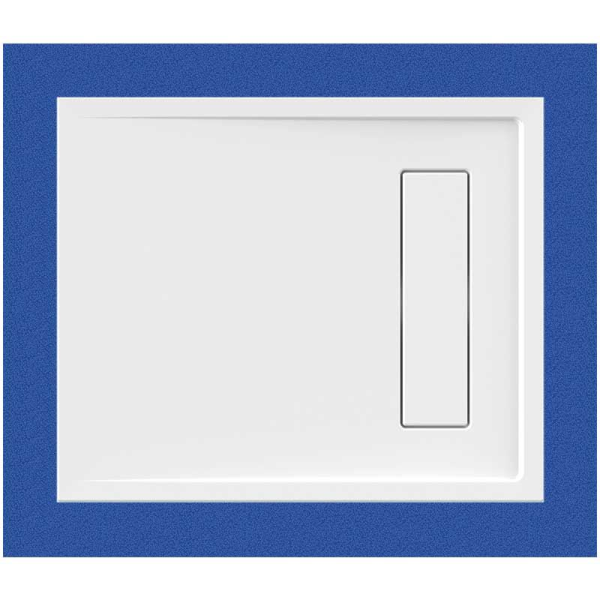 Rechteckduschwanne Lyon E, 90 x 75 x 2,5 cm, weiß ohne Rinnenabdeckung, inkl. CS-Finish-Dichtsystem